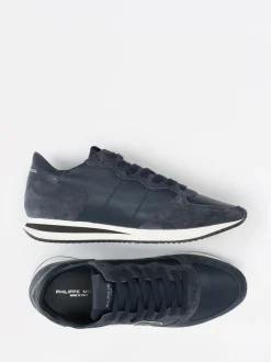 Philippe Model – Sneaker aus Kalbleder in Dunkelblau