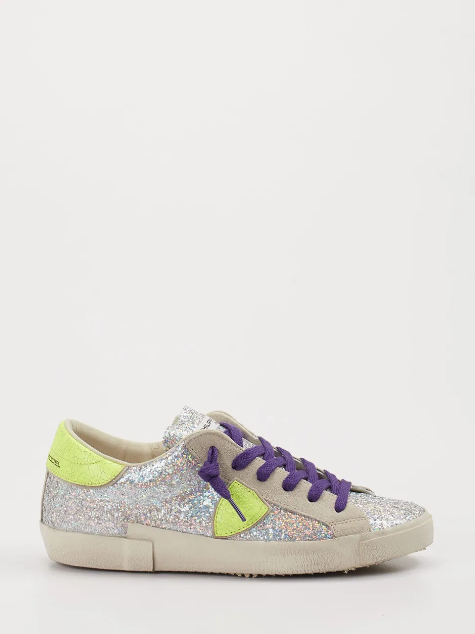Philippe Model – Sneaker aus Metallic mit Glitzereffekt