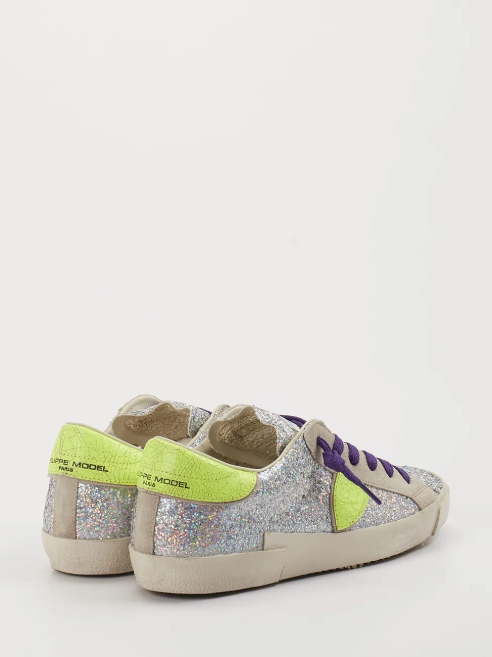 Philippe Model – Sneaker aus Metallic mit Glitzereffekt