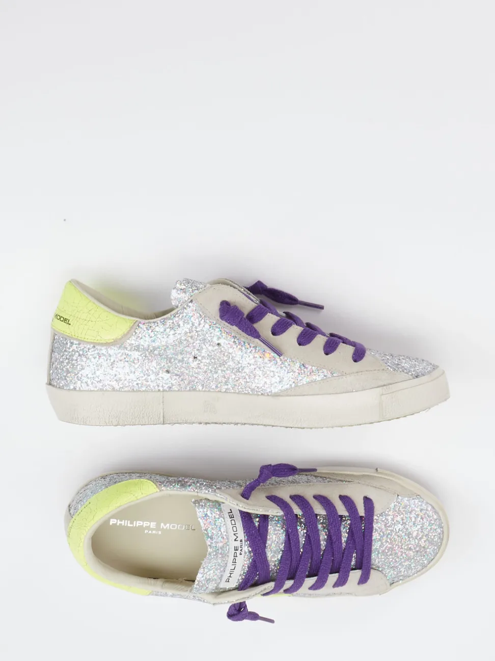 Philippe Model – Sneaker aus Metallic mit Glitzereffekt