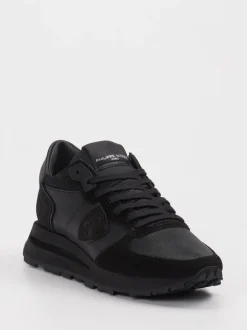 Philippe Model – Sneaker aus Leder-Mix Schwarz