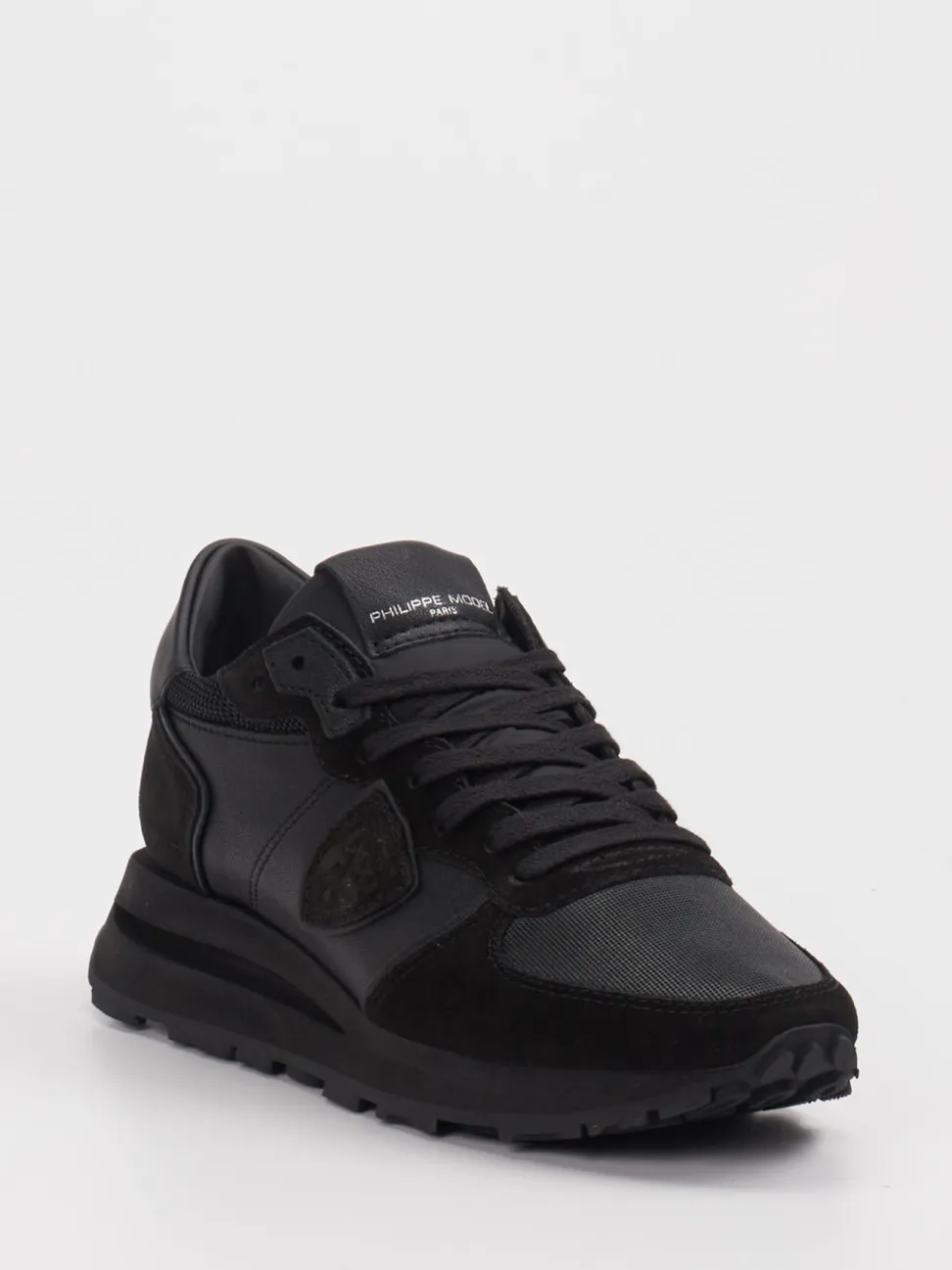 Philippe Model – Sneaker aus Leder-Mix Schwarz