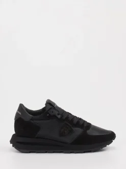Philippe Model – Sneaker aus Leder-Mix Schwarz