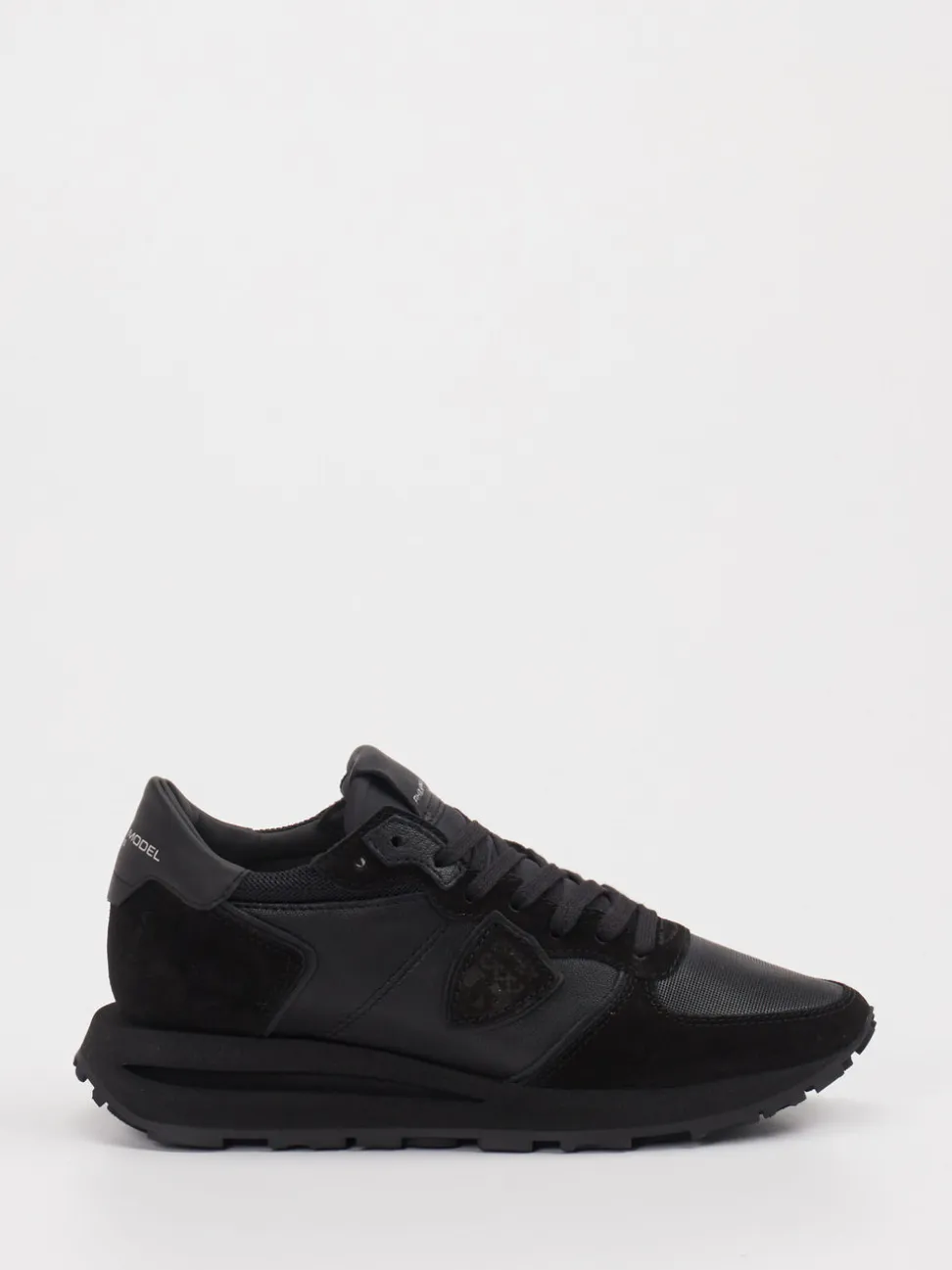 Philippe Model – Sneaker aus Leder-Mix Schwarz