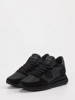 Philippe Model – Sneaker aus Leder-Mix Schwarz