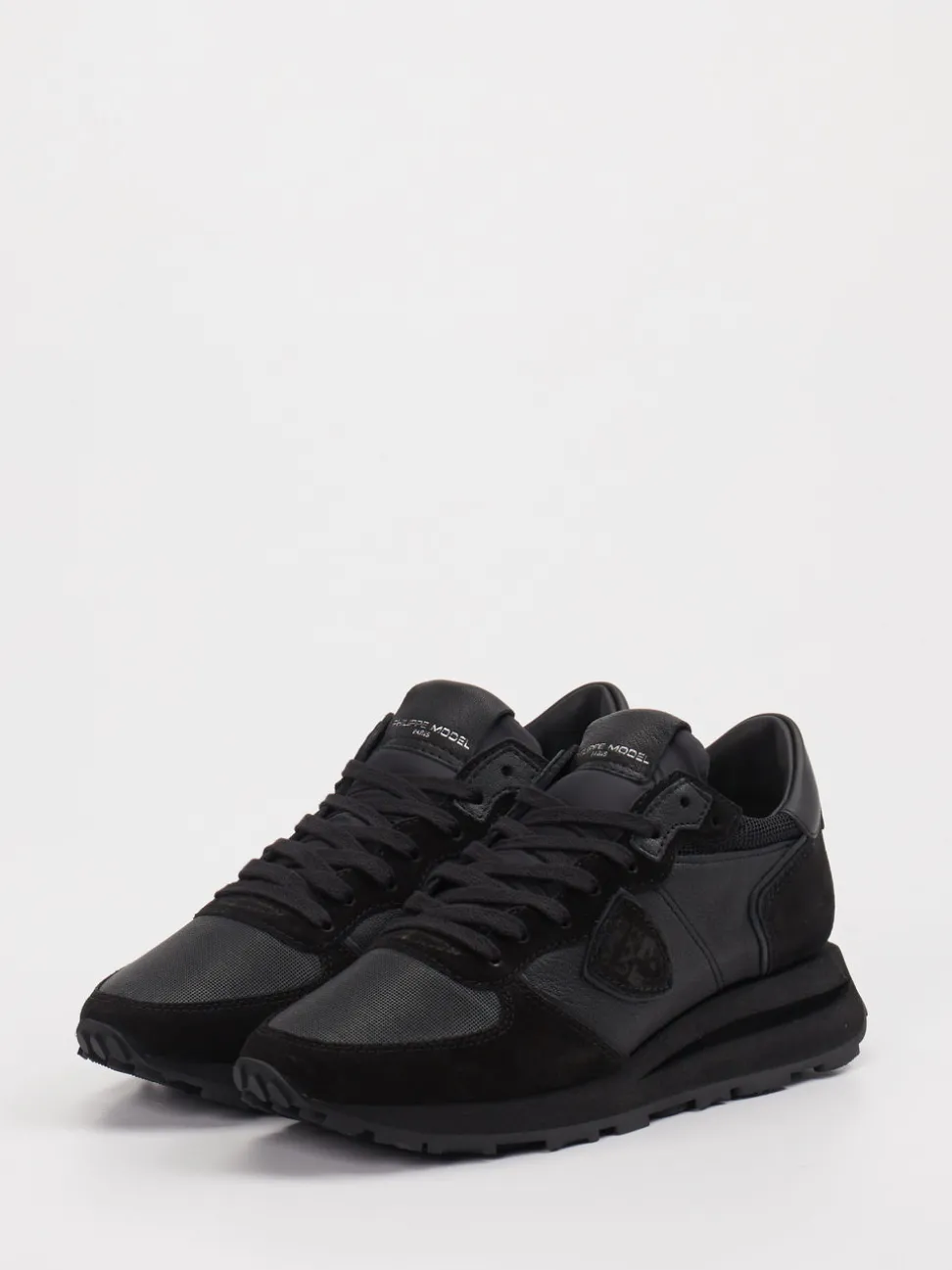 Philippe Model – Sneaker aus Leder-Mix Schwarz