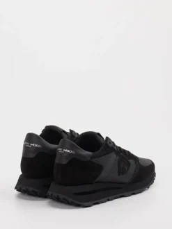 Philippe Model – Sneaker aus Leder-Mix Schwarz