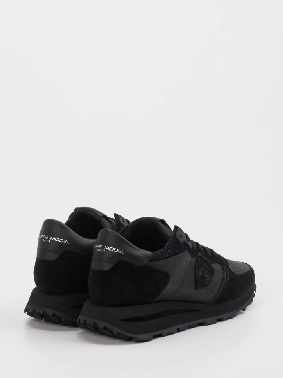 Philippe Model – Sneaker aus Leder-Mix Schwarz