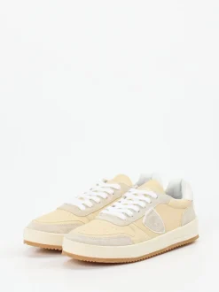 Philippe Model – Sneaker aus Velour/Leder beige