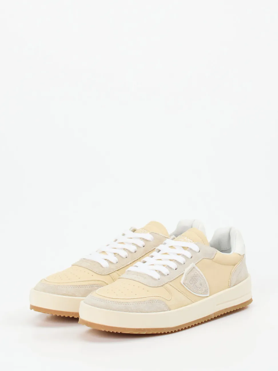 Philippe Model – Sneaker aus Velour/Leder beige