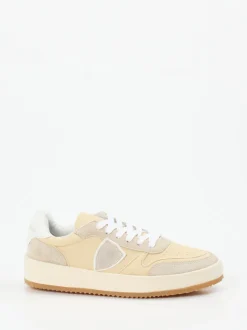 Philippe Model – Sneaker aus Velour/Leder beige