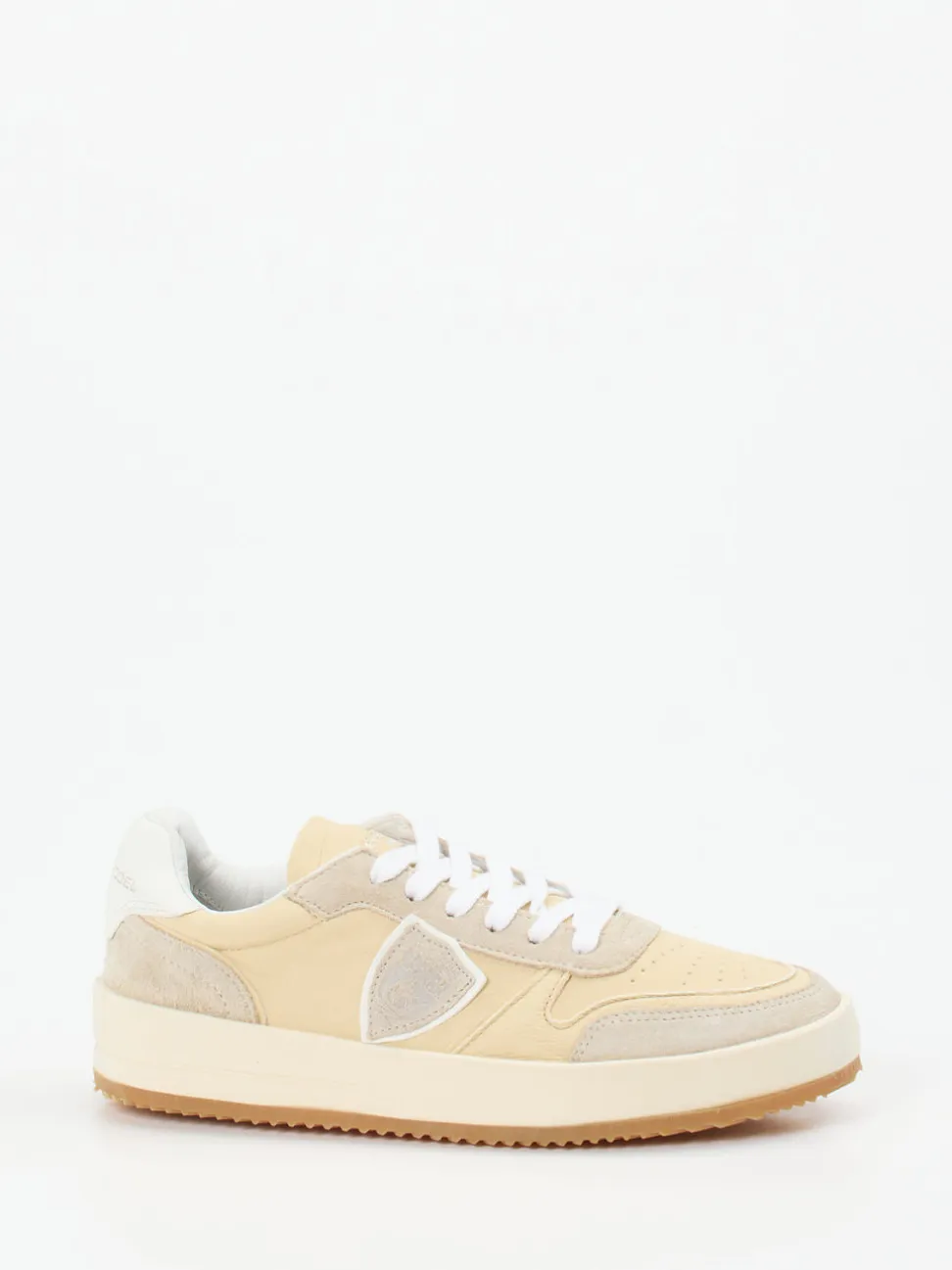 Philippe Model – Sneaker aus Velour/Leder beige