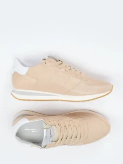 Philippe Model – Sneaker aus Kalbleder in Beige