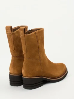 Piedi Nudi – Ankle Boots aus Veloursleder Cognac