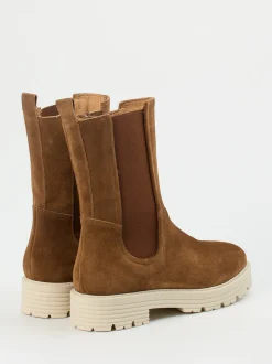 Piedi Nudi – Chelsea Boots aus Veloursleder cognacbraun