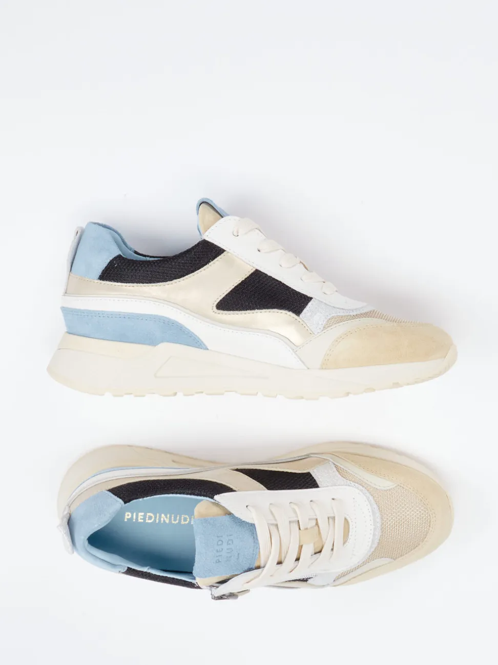 Piedi Nudi – Chunky Sneaker aus Veloursleder beige