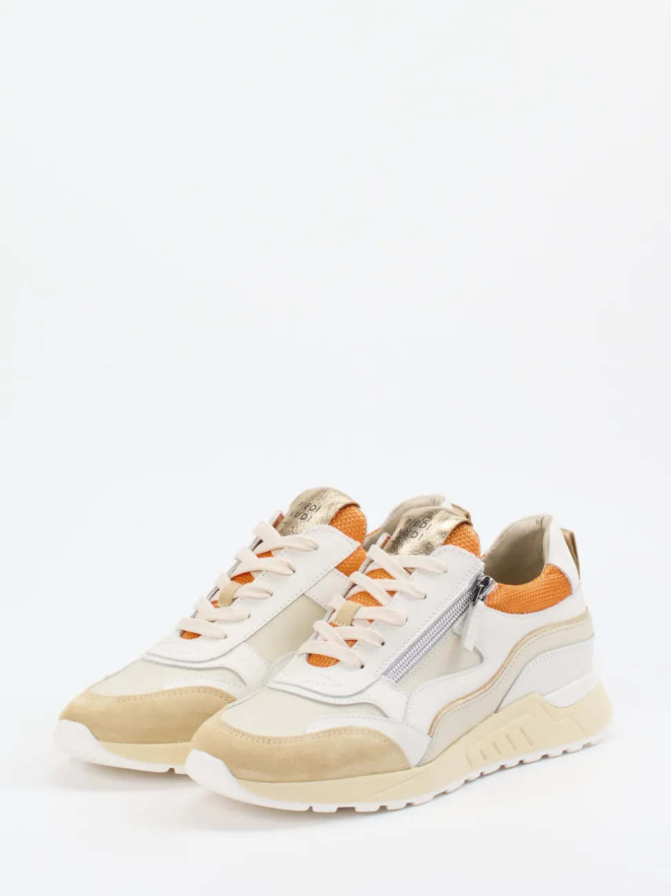 Piedi Nudi – Chunky Sneaker aus Velours- und Glattleder Beige