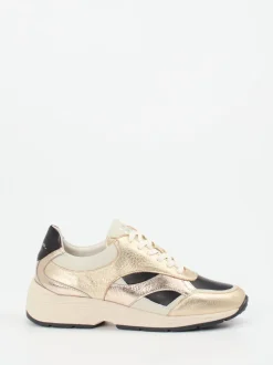 Piedi Nudi – Chunky Sneaker aus Metallicleder goldfarben