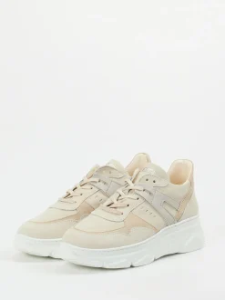 Piedi Nudi – Chunky-Sneaker aus Nubukleder beige