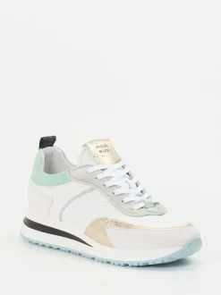 Piedi Nudi – Low-Top Sneaker aus Kalbleder Weiß-Gold