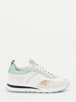 Piedi Nudi – Low-Top Sneaker aus Kalbleder Weiß-Gold