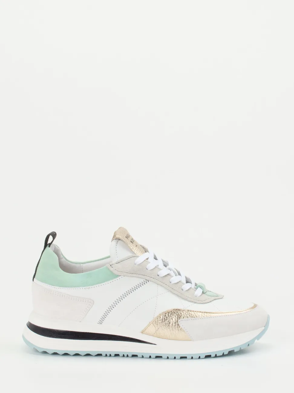 Piedi Nudi – Low-Top Sneaker aus Kalbleder Weiß-Gold