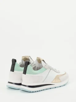 Piedi Nudi – Low-Top Sneaker aus Kalbleder Weiß-Gold