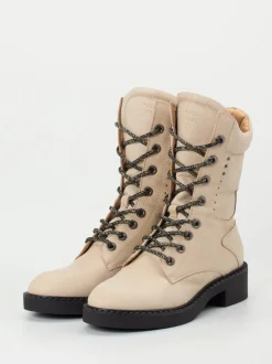 Piedi Nudi – Schnürboots aus Kalbleder Beige