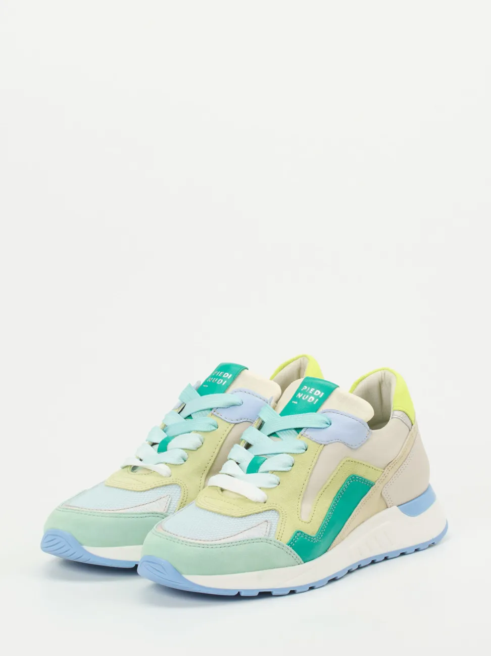 Piedi Nudi – Sneaker aus Kalbleder und Mesh Pastell