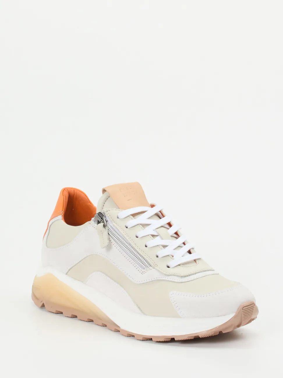 Piedi Nudi – Sneaker aus Kalbleder in Beige-Orange