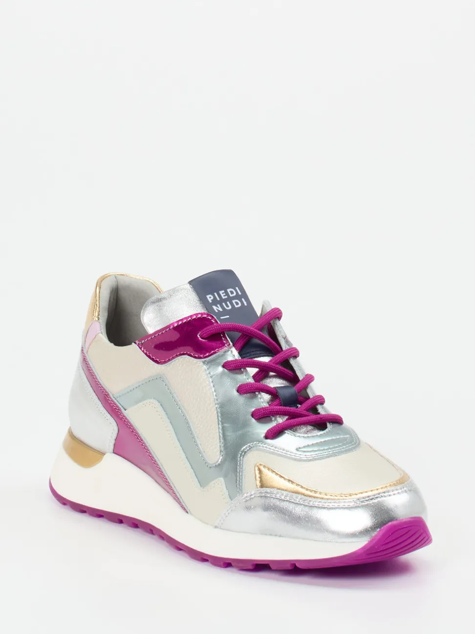 Piedi Nudi – Sneaker aus Metallicleder in Multicolor