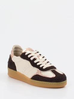 Piedi Nudi – Sneaker aus Velour/Leder in Roségold