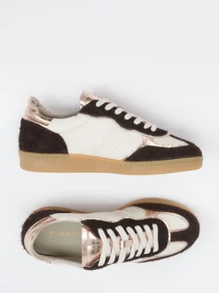 Piedi Nudi – Sneaker aus Velour/Leder in Roségold