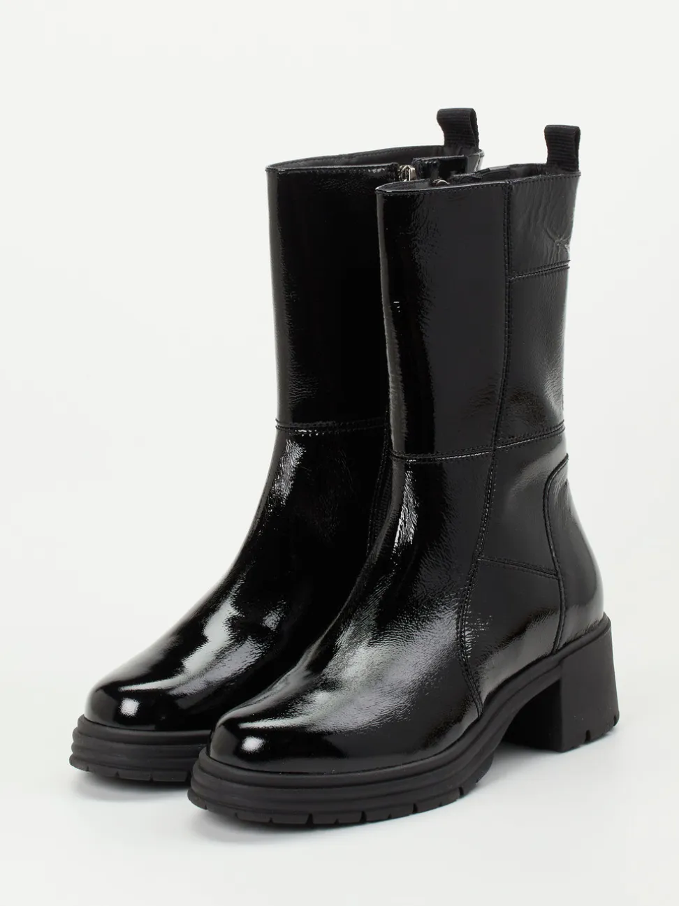 Piedi Nudi – Stiefeletten aus Lackleder schwarz