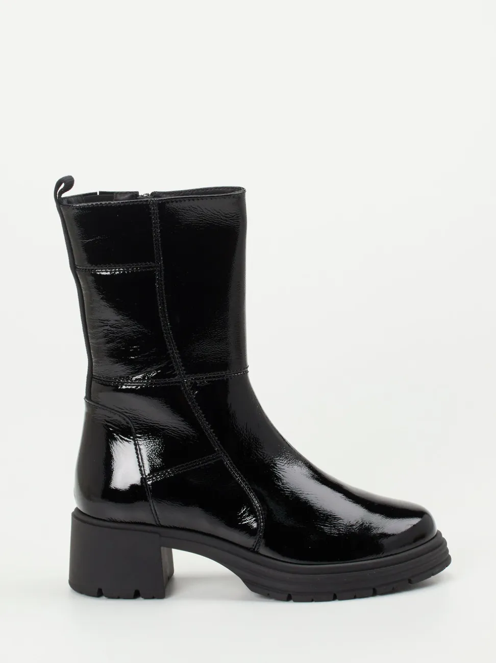 Piedi Nudi – Stiefeletten aus Lackleder schwarz