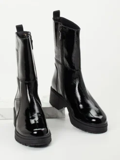 Piedi Nudi – Stiefeletten aus Lackleder schwarz