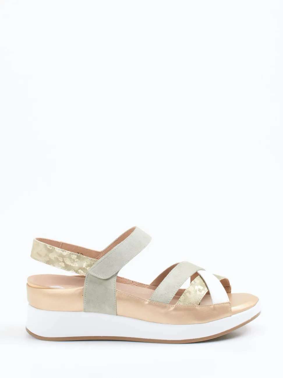 Piesanto – Keilsandalette aus Veloursleder und Textil