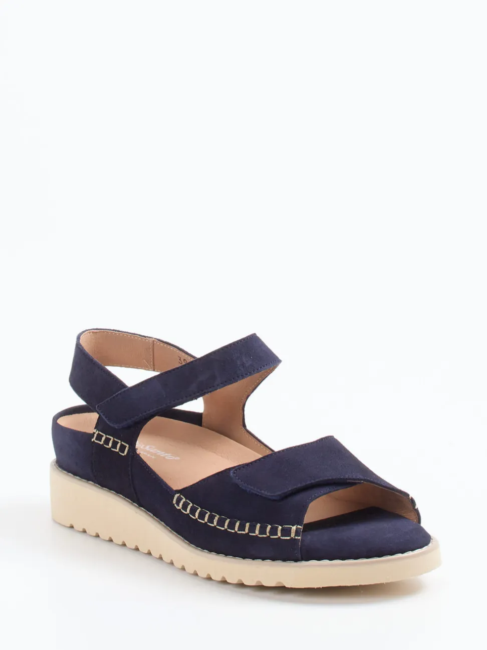 Piesanto – Komfortsandale aus Veloursleder Blau
