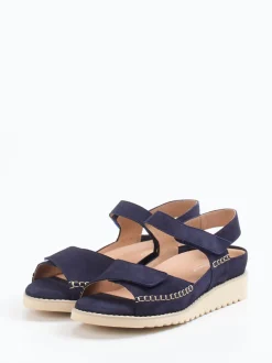 Piesanto – Komfortsandale aus Veloursleder Blau
