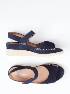 Piesanto – Komfortsandale aus Veloursleder Blau