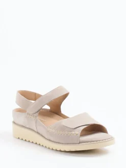 Piesanto – Komfortsandalen aus Veloursleder beige