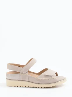 Piesanto – Komfortsandalen aus Veloursleder beige