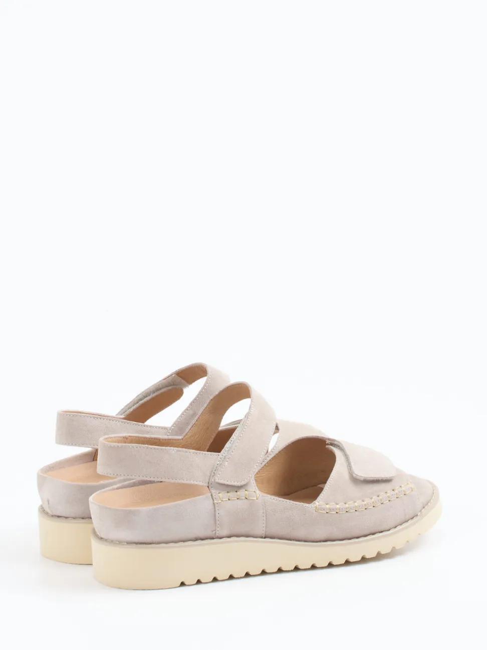 Piesanto – Komfortsandalen aus Veloursleder beige