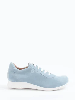 Piesanto – Komfort-Sneaker aus Veloursleder hellblau