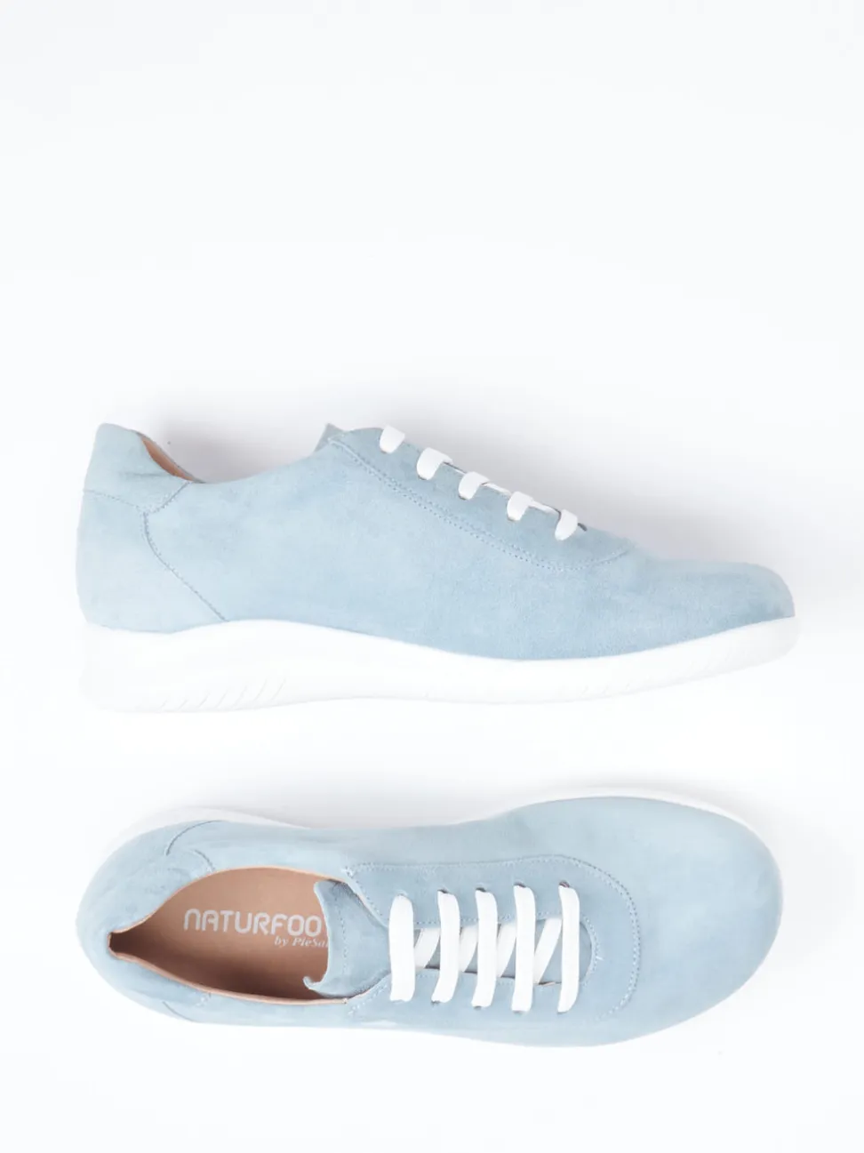 Piesanto – Komfort-Sneaker aus Veloursleder hellblau