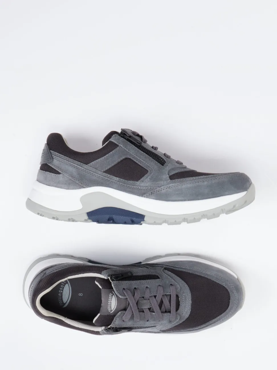 Pius Gabor – Komfort-Sneaker aus Veloursleder grau