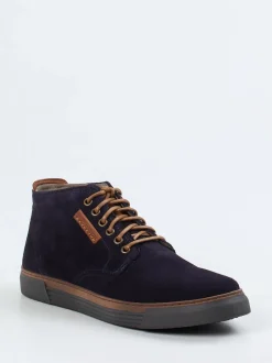 Pius Gabor – Mid-Top-Sneaker aus Veloursleder Dunkelblau