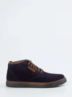 Pius Gabor – Mid-Top-Sneaker aus Veloursleder Dunkelblau