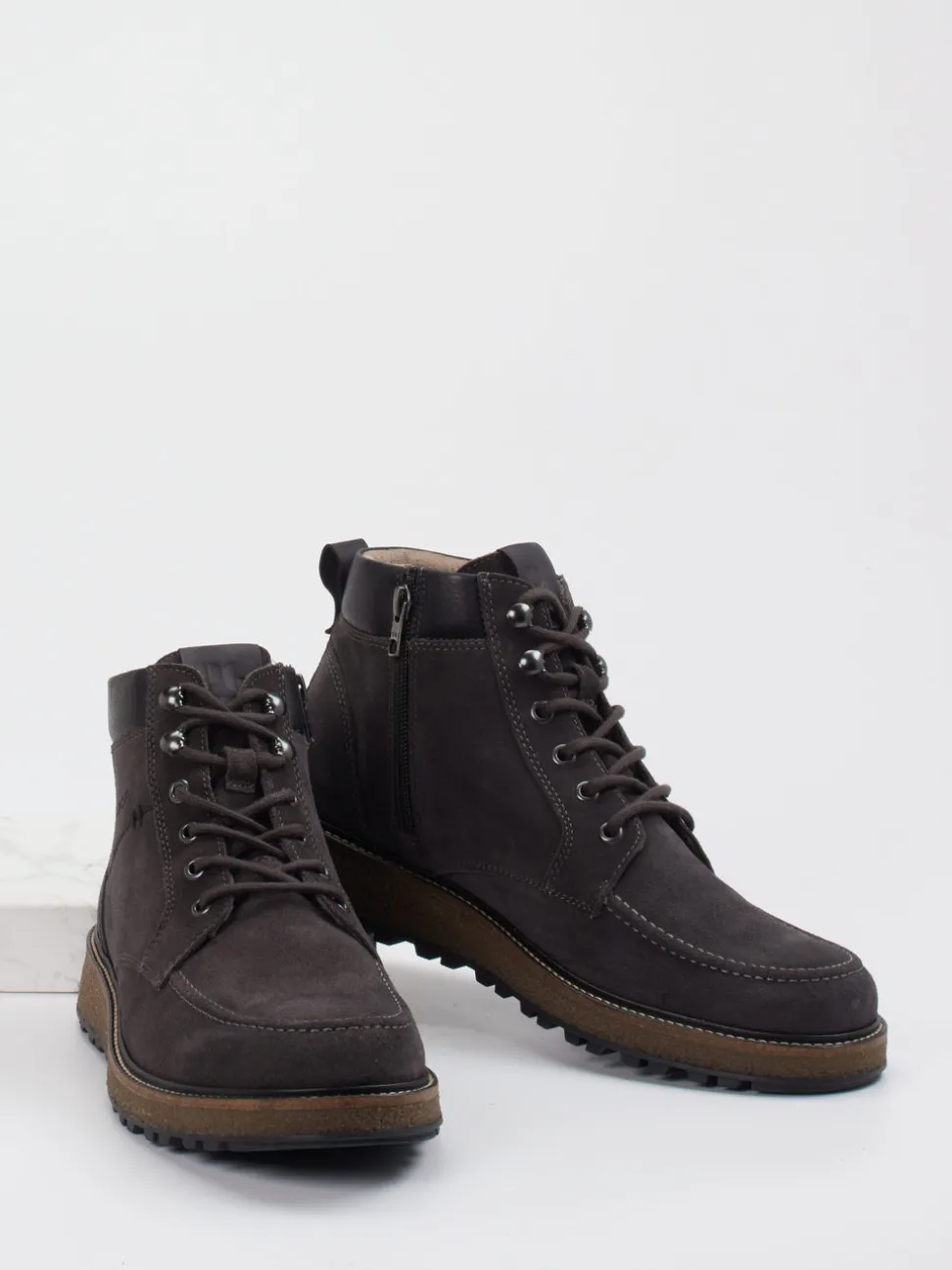 Pius Gabor – Schnürboots aus Veloursleder grau