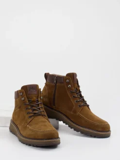 Pius Gabor – Schnürboots aus Veloursleder cognacbraun
